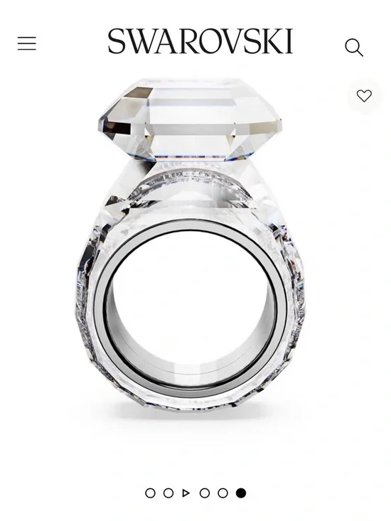 New Swarovski Lucent Cocktail Ring Octagon Cut Clear Crystal w/ Box - Picture 5 of 10